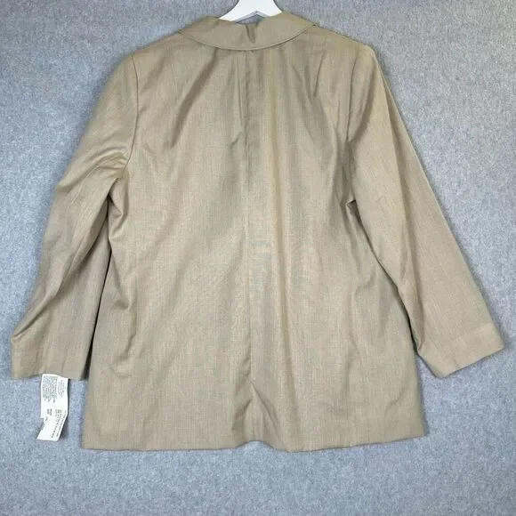 Country Sophisticates Pendleton Womens 18W Silk Blend Blazer & Skirt Set Tan NWT